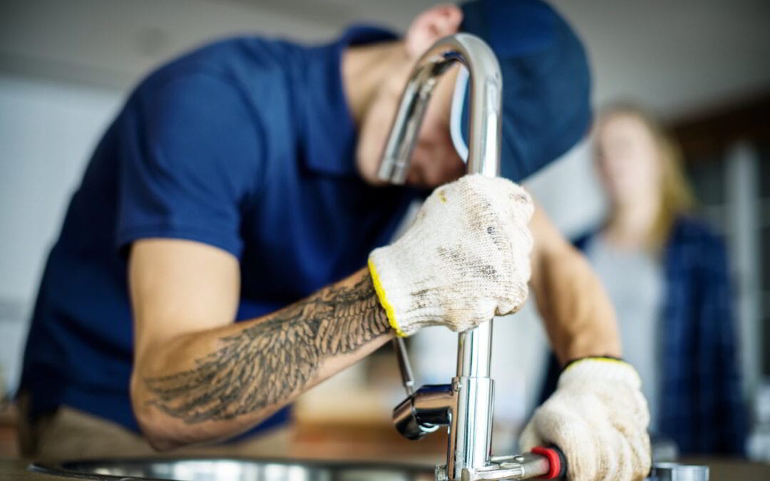 plumber fixing a sink